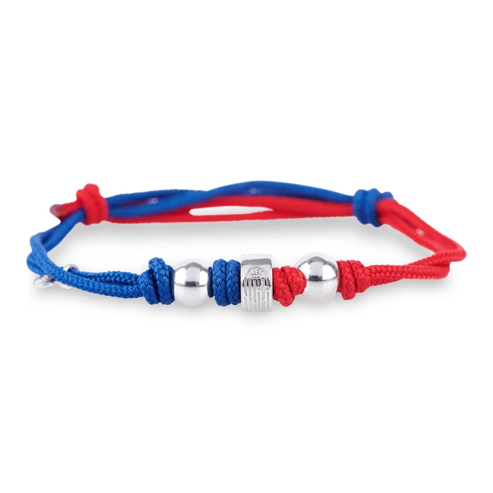 BOLOGNA BRACCIALE CON LOGO E GRANI IN ARGENTO