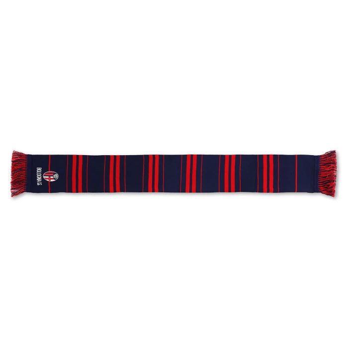 BOLOGNA BLUE TUBULAR SCARF WITH RED STRIPES