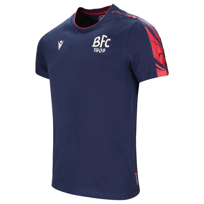 BOLOGNA FC NAVY BLUE RIB STRIPES FAN T-SHIRT 2024/25