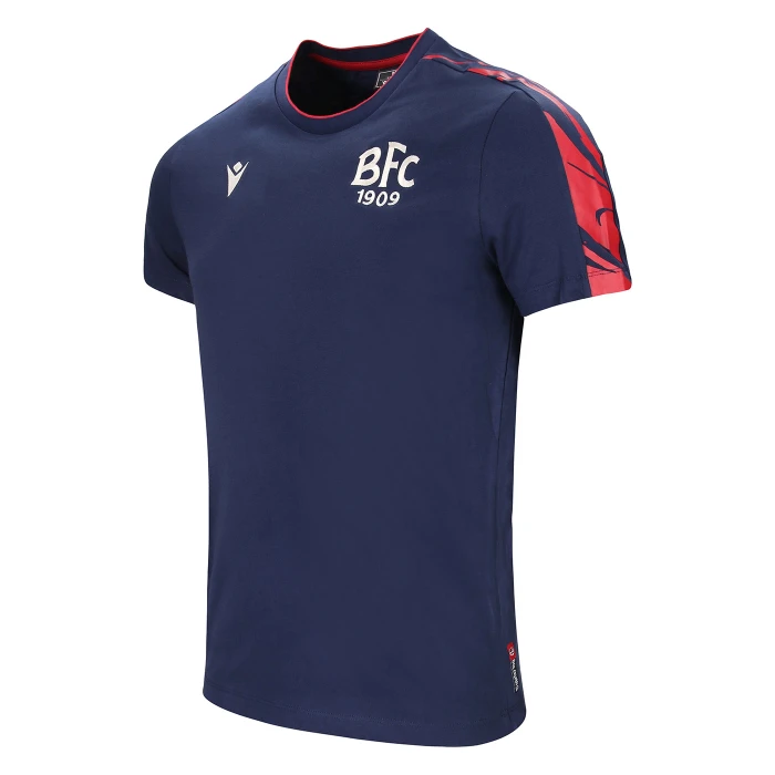 BOLOGNA FC NAVY BLUE RIB STRIPES FAN T-SHIRT 2024/25 - LITTLE KIDS