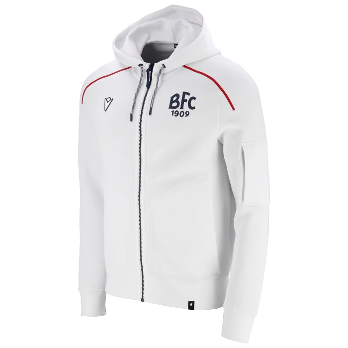 BOLOGNA FC WHITE TRAVEL FZ HOODIE TOP 2025/26