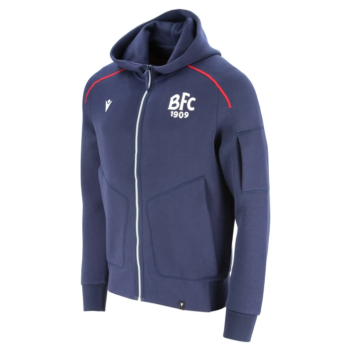 BOLOGNA FC NAVY BLUE TRAVEL FZ HOODIE TOP 2025/26 - KIDS